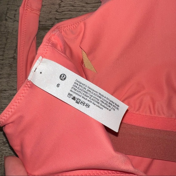 Lululemon waterside square neck one piece swimsuit in raspberry cream size 6 - Picture 5 of 5